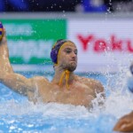 FUKUOKA, JAPAN - JULY 19: Kanstantsin Averka of Montenegro during the World Aquatics Championships 2023 Men's match between Spain and Montenegro on July 19, 2023 in Fukuoka, Japan (Photo by Albert ten Hove/Orange Pictures)