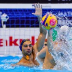 FUKUOKA, JAPAN - JULY 21: Aleksa Ukropina of Montenegro during the World Aquatics Championships 2023 Men's match between Serbia and Montenegro on July 21, 2023 in Fukuoka, Japan (Photo by Albert ten Hove/Orange Pictures)