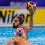 FUKUOKA, JAPAN - JULY 23: Uros Cuckovic of Montenegro during the World Aquatics Championships 2023 Men's crossover match between Croatia and Montenegro on July 23, 2023 in Fukuoka, Japan (Photo by Albert ten Hove/Orange Pictures)