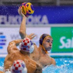 FUKUOKA, JAPAN - JULY 23: Aljosa Macic of Montenegro during the World Aquatics Championships 2023 Men's crossover match between Croatia and Montenegro on July 23, 2023 in Fukuoka, Japan (Photo by Albert ten Hove/Orange Pictures)