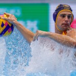 FUKUOKA, JAPAN - JULY 25: Vlado Popadic of Montenegro during the World Aquatics Championships 2023 Men's Waterpolo Quarterfinal match between Greece and Montenegro on July 25, 2023 in Fukuoka, Japan (Photo by Albert ten Hove/Orange Pictures)