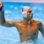 FUKUOKA, JAPAN - JULY 17: Stefan Vidovic of Montenegro during the World Aquatics Championships 2023 Men's Waterpolo match between Montenegro and South Africa on July 17, 2023 in Fukuoka, Japan (Photo by Albert ten Hove/Orange Pictures)