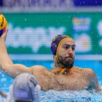 FUKUOKA, JAPAN - JULY 25: Uros Cuckovic of Montenegro during the World Aquatics Championships 2023 Men's Waterpolo Quarterfinal match between Greece and Montenegro on July 25, 2023 in Fukuoka, Japan (Photo by Albert ten Hove/Orange Pictures)