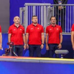 FUKUOKA, JAPAN - JULY 27: headcoach Vladimir Gojkovic of Montenegro, staff of Montenegro during the World Aquatics Championships 2023 Men's Waterpolo Classification 5th-8th place match between Montenegro and Italy on July 27, 2023 in Fukuoka, Japan (Photo by Albert ten Hove/Orange Pictures)